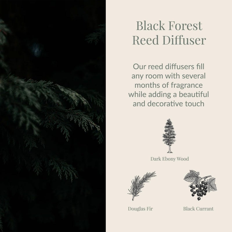Archipelago Botanicals Black Forest Reed Diffuser, Home Fragrance Reed Diffuser, Includes Fragrance Oil, Decorative Wooden Cap & 10 Diffuser Reeds, Perfect for Home, Office or Gift, 7.85 fl oz - Image 3